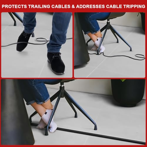 Serplex® PVC Cord Cover 6.6ft Self Adhesive Floor Cord Hider Wall Wire Holder Hider Cuttable Soft PVC Floor Cord Hider Flexible Wire Cover Reuseable Cord Cover Cord Guider - Image 3