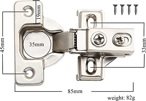 Silverline 2 Pack Soft Close 1/2 Inch Overlay Short Arm Kitchen Cabinet Hinges, Brushed Nickel 95 Opening Degree Concealed Face Frame Door Hinges with Mounting Screws - Image 2