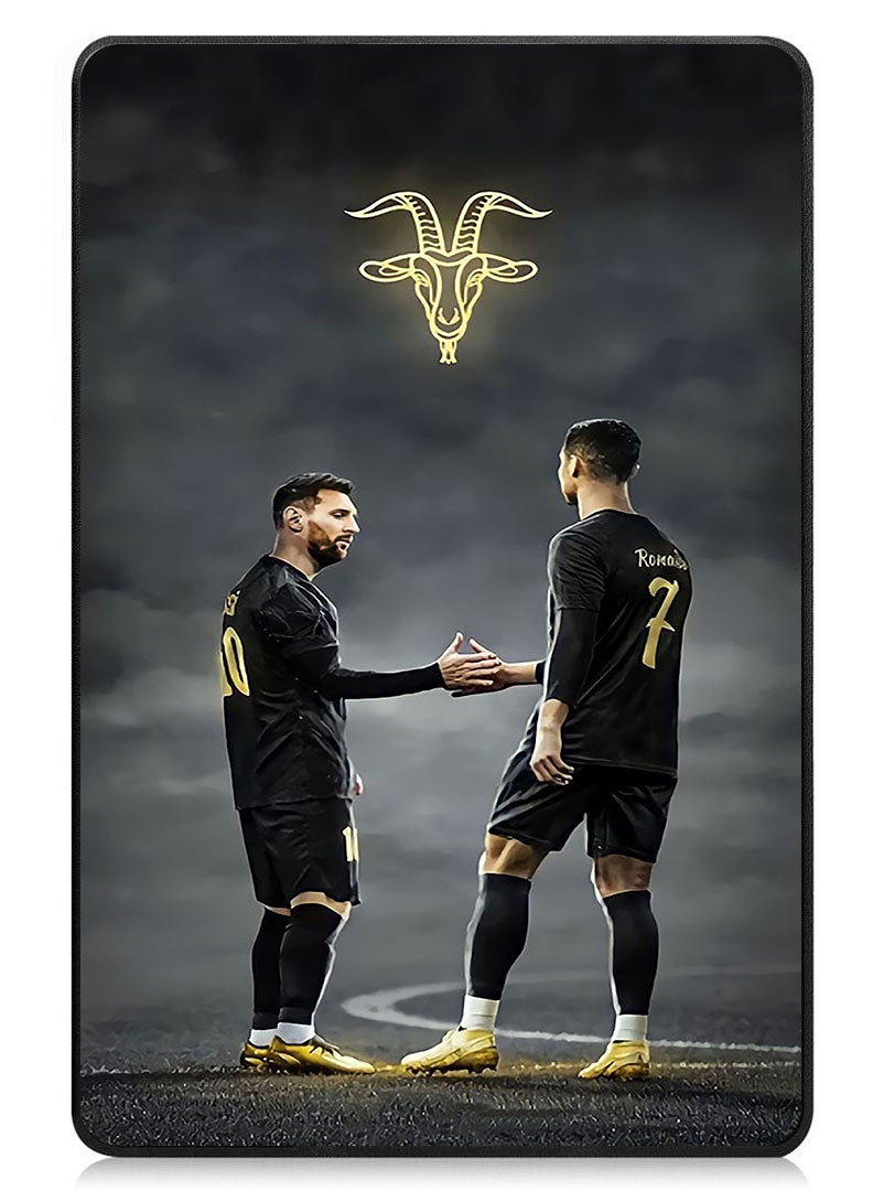 Theodor Protective Flip Case For Lenovo Tab M9 (2023) With Trifold Stand Auto Wake Sleep Shockproof Cover Messi Ronaldo Goat - Image 1