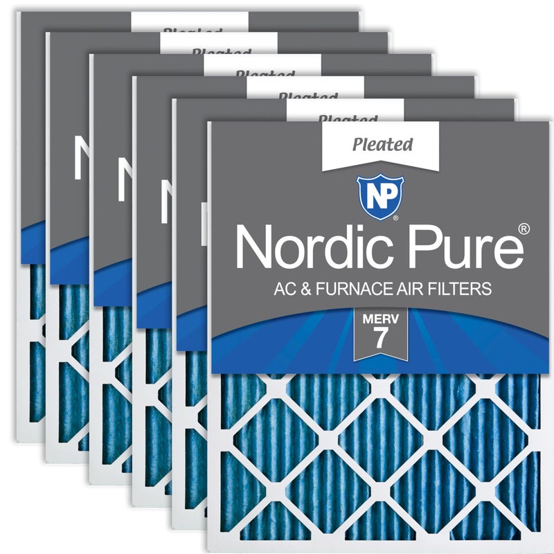 Generic Nordic Pure 20x20x1 MERV 7 Pleated AC Furnace Air Filters, 20x20x1M7-6, 6 Pack  - Image 1