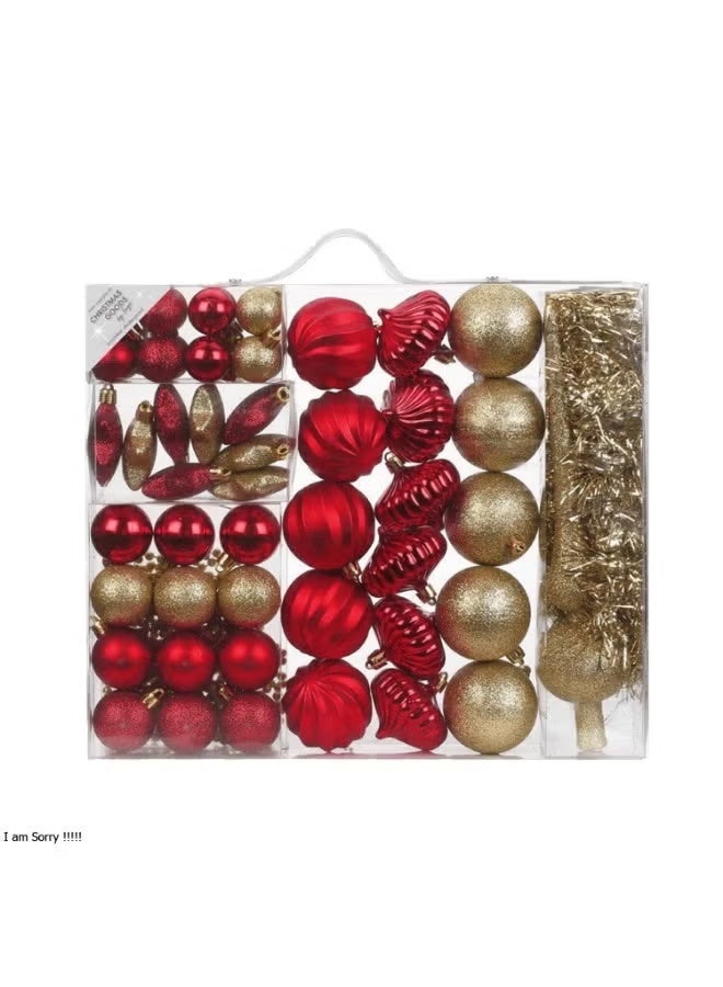 Green Tiger Hanging Ornaments Set - Gold Balls & Pinecones Mixed Pack