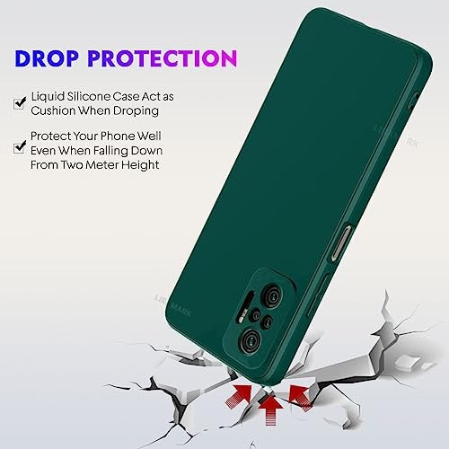 LIRAMARK غطاء خلفي ناعم من سيليكون LIRAMARK لهاتف Xiaomi Redmi Note 10 Pro وNote 10 Pro Max (سيليكون أخضر) - Image 5