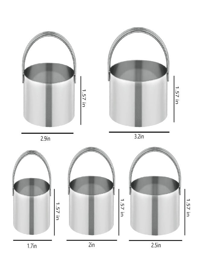 COKUMA 5 Pack Cookie Cutters Set, Round Metal Biscuit Cutter with Handle, Stainless Steel Circle Baking Tools for Dough Pastry and Cake - Image 2