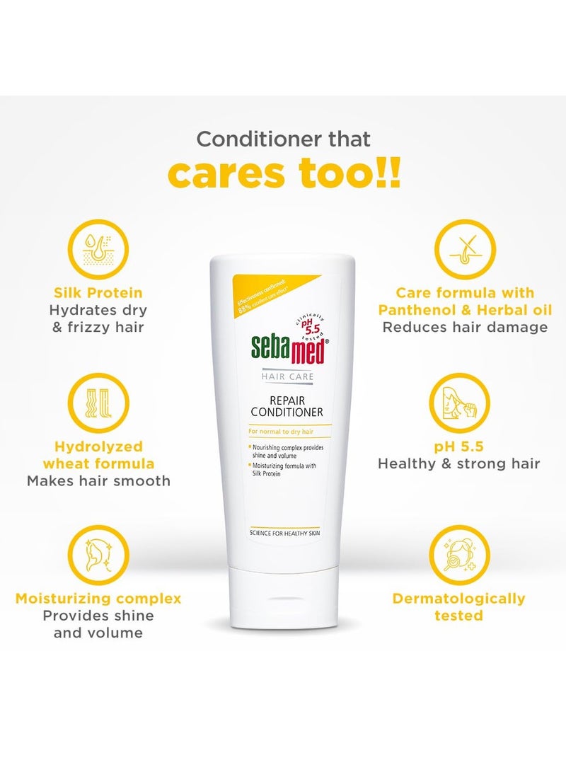 Sebamed Hair Repair Conditioner | Ph5.5 I 88% 'Excellent Care' Results | Repairs Dry, Damaged Hair & Scalp | Moisturizing Formula Adds Shine & Volume Unscented, 200 Millilitre - Image 4