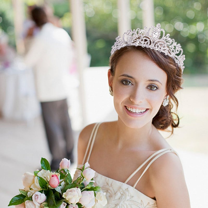Didder Silver Crystal Tiara Crown Headband Princess Elegant Crown with combs for Women Girls Bridal Wedding Prom Birthday Party - Image 4