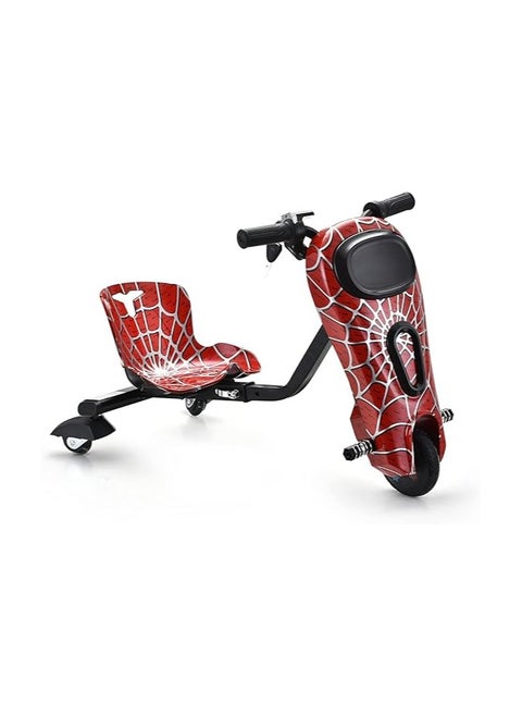 Flash Drift Scooter 360 Degrees 3 Wheel Electric Scooter, 15KM/h Max Speed, 3 Speeds, Bluetooth Speakers,15km Range, 6-18 Years(RED)