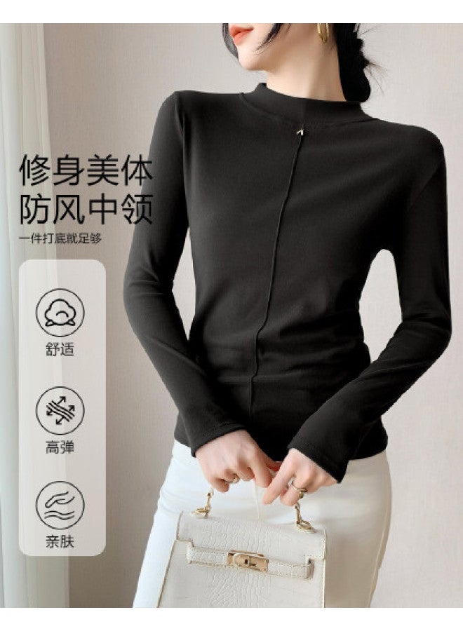 Top melon Autumn New Mid-Neck Women'S Base Layer Top, Women'S Innerwear, Autumn Wear For Women - Image 1