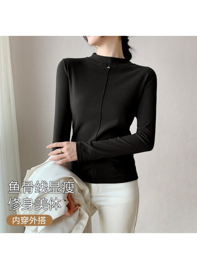 Top melon Autumn New Mid-Neck Women'S Base Layer Top, Women'S Innerwear, Autumn Wear For Women - Image 3