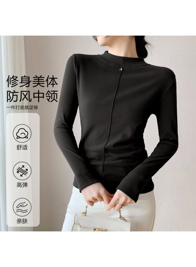 Top melon Autumn New Mid-Neck Women'S Base Layer Top, Women'S Innerwear, Autumn Wear For Women - Image 2