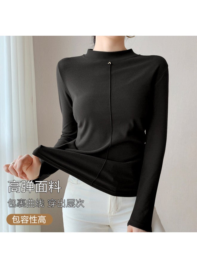 Top melon Autumn New Mid-Neck Women'S Base Layer Top, Women'S Innerwear, Autumn Wear For Women - Image 4