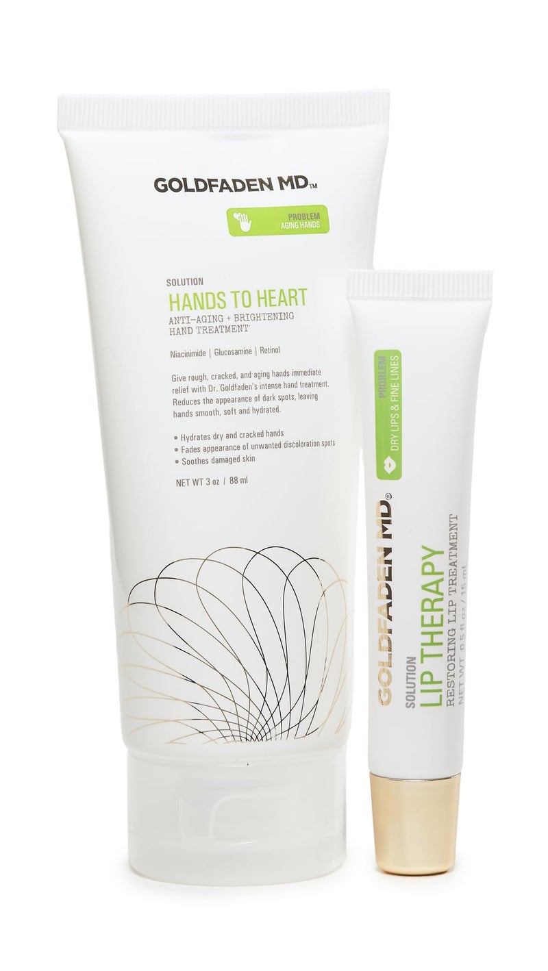 Goldfaden MD Ultimate Hydration Duo Hands to Heart Moisturizing Anti-Aging Hand Cream 3oz and Lip Therapy Restoring Lip Balm .5oz - Image 1