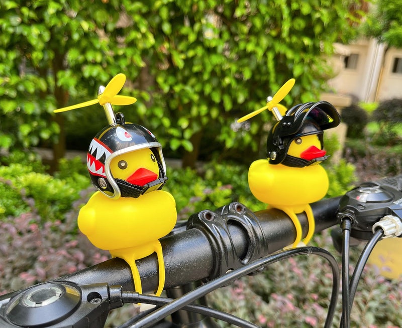 Omeet Lovely Yellow Duck Bike Bell, Kids Bike Horn, Rubber Yellow Duck Bicycle Accessories with LED Light - for Kids Toddler Children Adults Sport Outdoor - Image 2