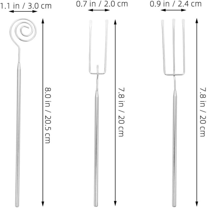 Hemobllo 6pcs Stainless Steel Fondue Forks with Heat Resistant Handles, Chocolate and Cheese Skewers for Hot Pot and Bbq, Small Specialty Dipping Tools for Kitchen and Dining - Image 2