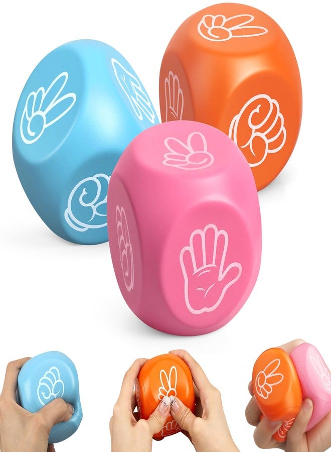 Cybemaga 3 Pcs Soft Foam Dice Cube for Adults Kids, Squeeze Toy for Outdoor Indoor, Portable Soft Slow PU Dice with 6 Sided for Finger-guessing Game for Family Game - Image 1