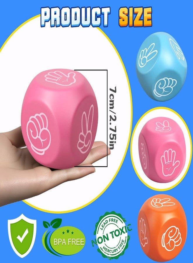 Cybemaga 3 Pcs Soft Foam Dice Cube for Adults Kids, Squeeze Toy for Outdoor Indoor, Portable Soft Slow PU Dice with 6 Sided for Finger-guessing Game for Family Game - Image 2