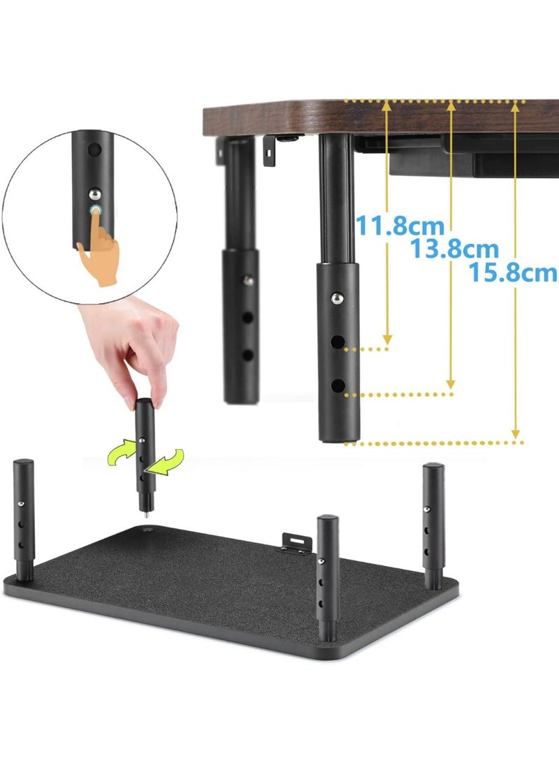 ETHU Monitor Stand Riser, 3 Height Adjustable Monitor Stand with Storage Drawer, Desk Organizer Ergonomic Stand for Computer Printer Laptop PC iMac, Black - Image 3