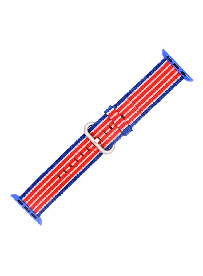 ترامكس سوار بديل لساعة أبل سلسلة 1/2/3 38 مم أحمر/ أزرق/ أبيض - Image 1