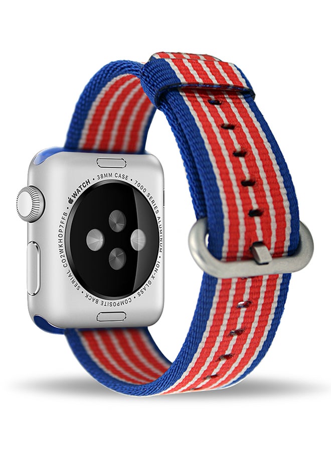 ترامكس سوار بديل لساعة أبل سلسلة 1/2/3 38 مم أحمر/ أزرق/ أبيض - Image 2