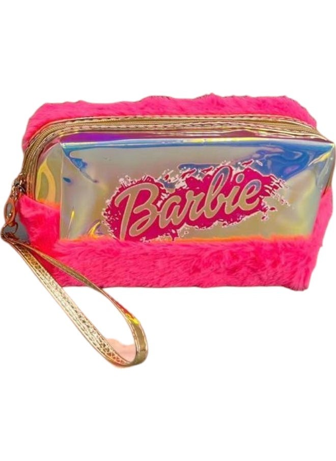 Barbie Pink Fluffy Makeup Bag & Pencil Pouch Storage Bag For kids - pzsku/ZCE436987A5F727F91287Z/45/_/1709207828/6d6b1cb1-de22-4192-9ec1-5309979d9dc4