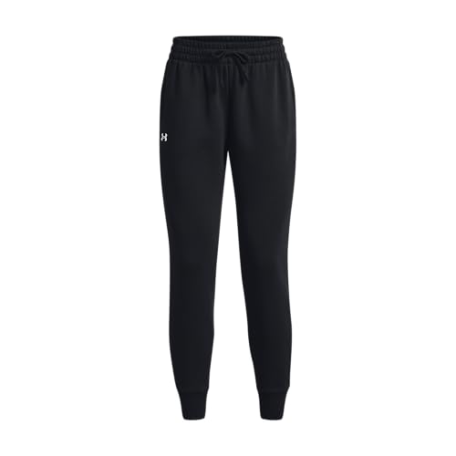 Under Armour Womens Rival Fleece Joggers, (001) Black / / White, Medium - Image 3