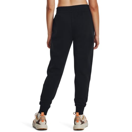 Under Armour Womens Rival Fleece Joggers, (001) Black / / White, Medium - Image 2