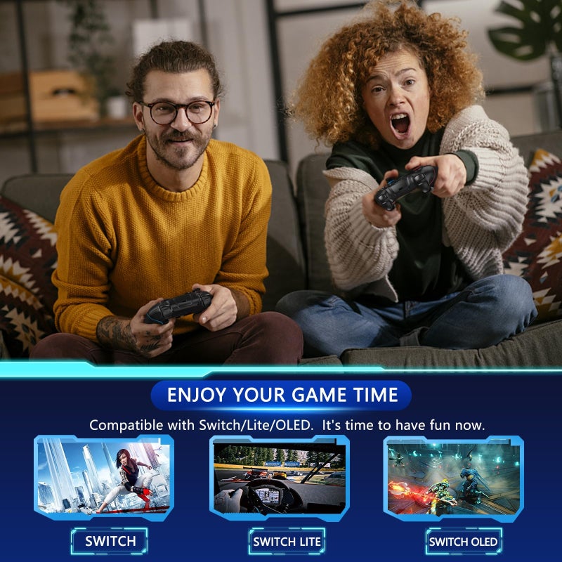 Wireless Switch Controller: Compact Ergonomic Anti-slip Design - Stable Bluetooth Connection with 8-10 Hour Playtime, Precise Motion Control Turbo for Switch Switch Lite Switch OLED Gaming - Image 4