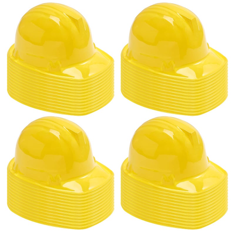 Sumind 48 Packs Construction Party Hats Kids Plastic Worker Helmet Bulk Toy for 38 Years Children Dress up Party SuppliesYellow - Image 2