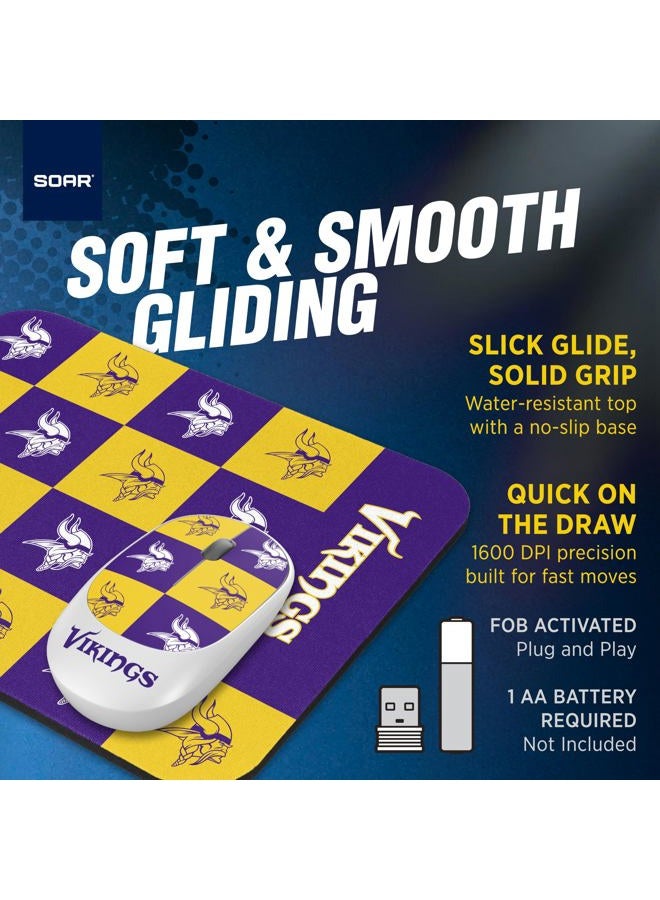 SOAR Collegiate Wireless Mouse and Mouse Pad- Checkered, Tennessee Volunteers - Image 4