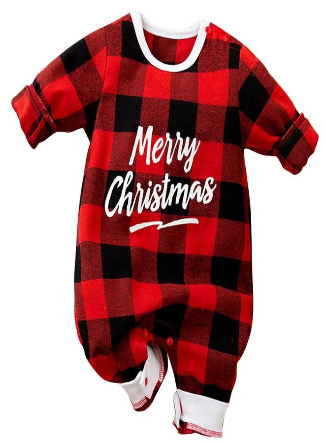 AGQT Infant Baby Boys Christmas Outfit Long Sleeve Onesie One Piece Romper Bodysuit 1st Xmas Clothes Red and Black Plaid Size 3-6 Months - Image 5