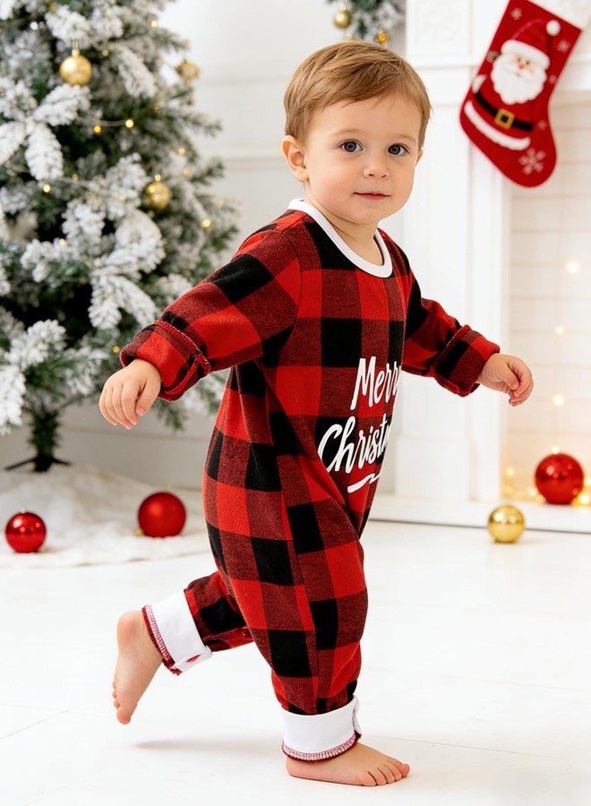 AGQT Infant Baby Boys Christmas Outfit Long Sleeve Onesie One Piece Romper Bodysuit 1st Xmas Clothes Red and Black Plaid Size 3-6 Months - Image 3