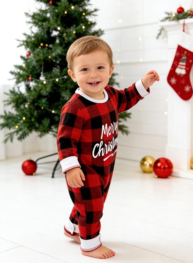 AGQT Infant Baby Boys Christmas Outfit Long Sleeve Onesie One Piece Romper Bodysuit 1st Xmas Clothes Red and Black Plaid Size 3-6 Months - Image 4