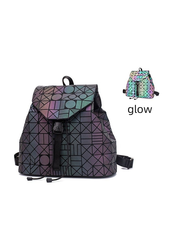 Women's backpack ins laser diamond grid geometric backpack Japanese and Korean trend Harajuku Feng student backpack