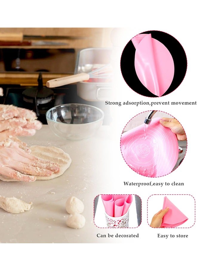 2PCS 12 Inch Silicone Cake Mat Round Baking Mat with Measurements Reusable Non-Stick Sheets Heat Resistant Cookie Pad - Image 3