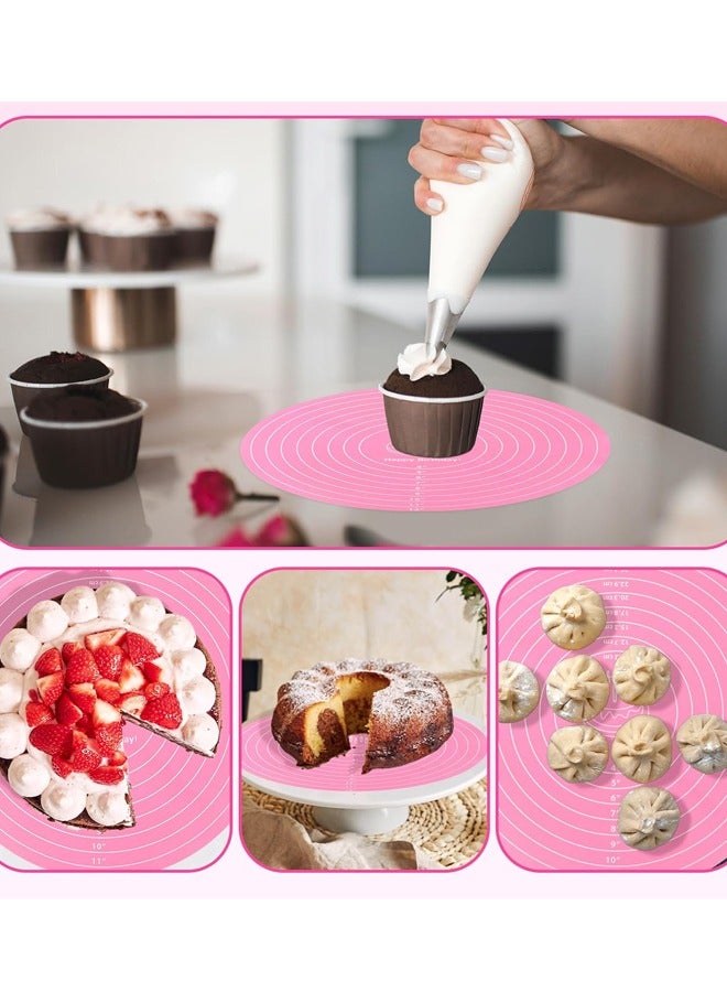 2PCS 12 Inch Silicone Cake Mat Round Baking Mat with Measurements Reusable Non-Stick Sheets Heat Resistant Cookie Pad - Image 5