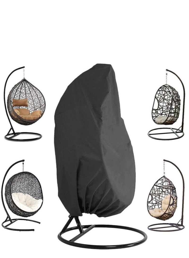 Excefore Egg Chair Cover, Patio Hanging Chair Cover - Waterproof Outdoor Hanging with Durable Hem Cord, 210D Oxford Wicker Egg Swing Chair Cover Patio Swing Chair Cover 115cm D x 190cm H - Image 1