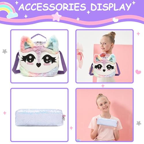 Meetbelify Rolling Backpack for Girls Backpacks with Wheels for Elementary School Students Kids 3 in 1 Travel Luggage Suitcase with Lunch Box Pencil Case for Girls Age 8-10 Cute Panda - Image 5