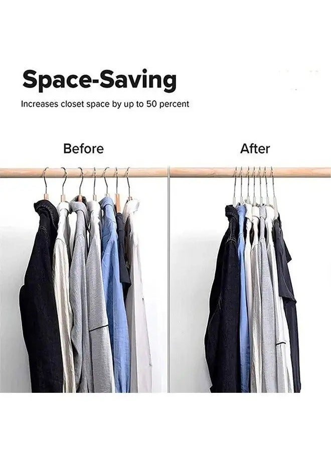Snooe 50 Piece Multi-Functional Plastic Hanger Set In Neutral Colour Made In Sturdy Material For Closet Organization White  - Image 5