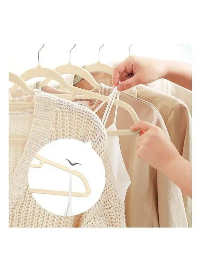 Snooe 50 Piece Multi-Functional Plastic Hanger Set In Neutral Colour Made In Sturdy Material For Closet Organization White  - Image 2