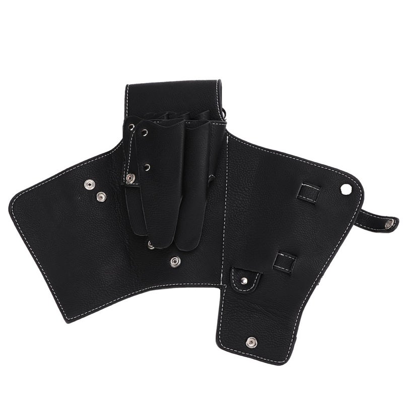 Hairdressing Scissor Bag: 2-Layer Waterproof PU Leather, Large Capacity, Removable Strap - Durable Organizer for Salon and Travel - Image 3