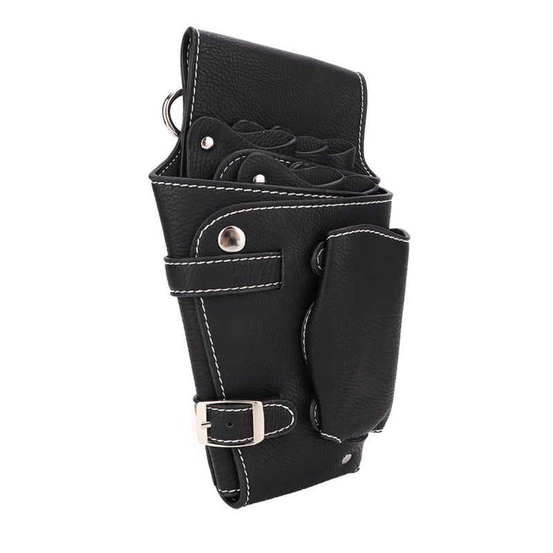Hairdressing Scissor Bag: 2-Layer Waterproof PU Leather, Large Capacity, Removable Strap - Durable Organizer for Salon and Travel - Image 2