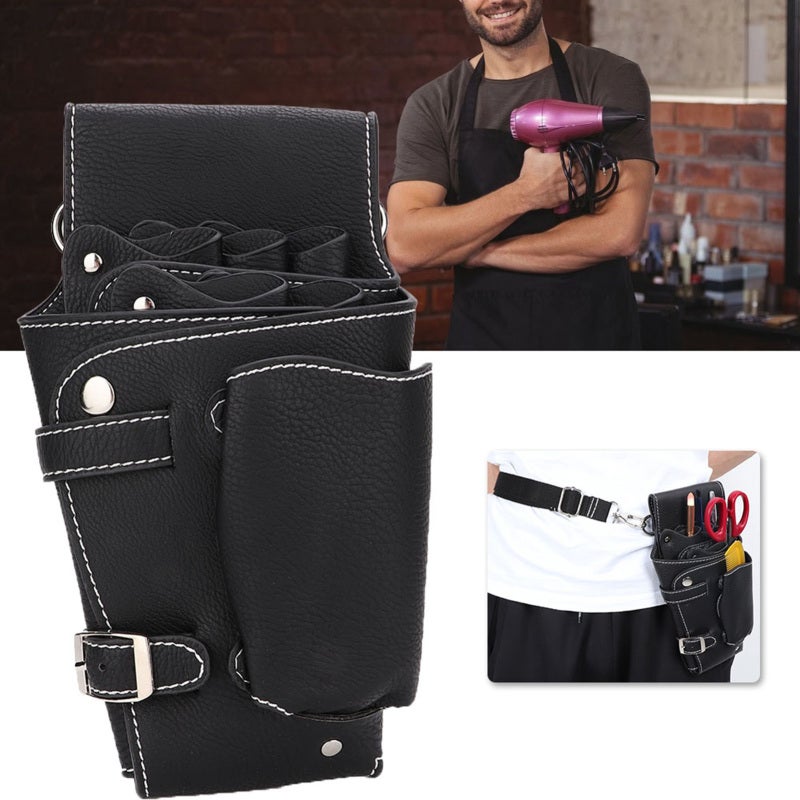 Hairdressing Scissor Bag: 2-Layer Waterproof PU Leather, Large Capacity, Removable Strap - Durable Organizer for Salon and Travel - Image 5