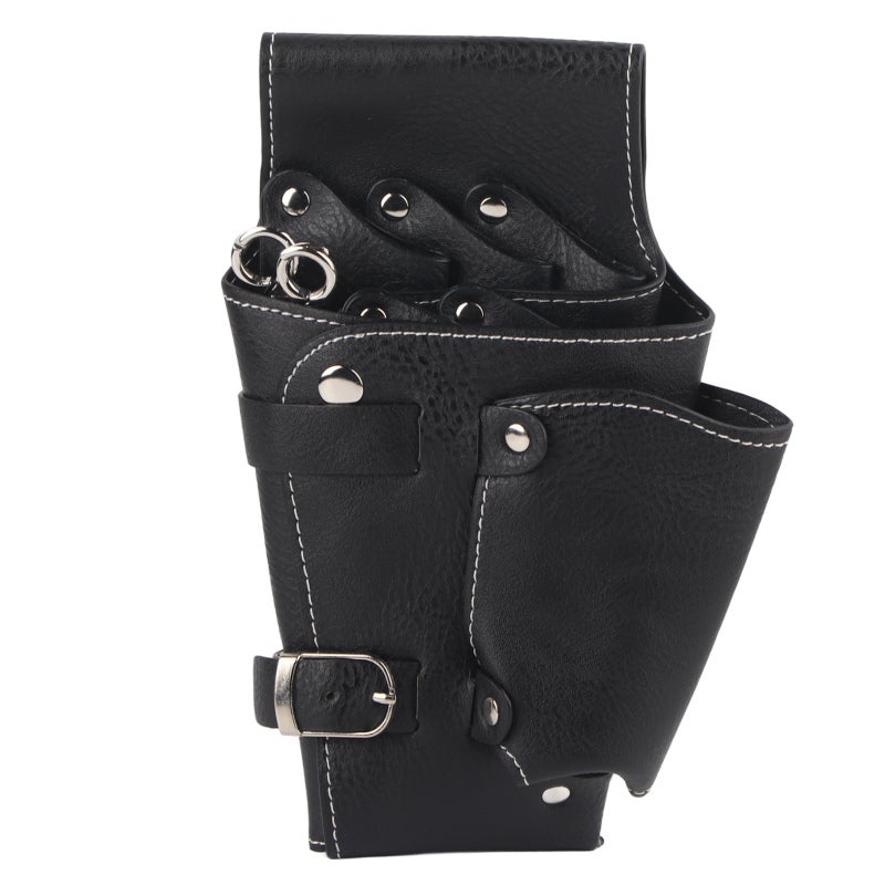 Hairdressing Scissor Bag: 2-Layer Waterproof PU Leather, Large Capacity, Removable Strap - Durable Organizer for Salon and Travel - Image 1