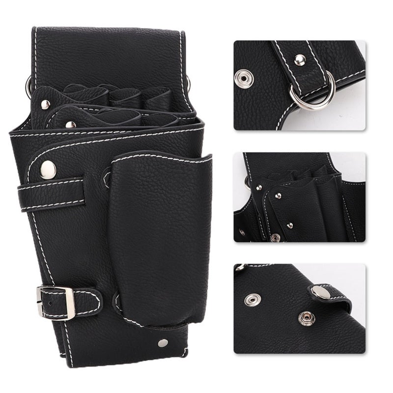 Hairdressing Scissor Bag: 2-Layer Waterproof PU Leather, Large Capacity, Removable Strap - Durable Organizer for Salon and Travel - Image 4