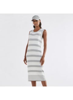 FAV Textured Sleeveless Dress with Round Neck  - Image 1
