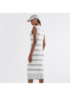 FAV Textured Sleeveless Dress with Round Neck  - Image 3
