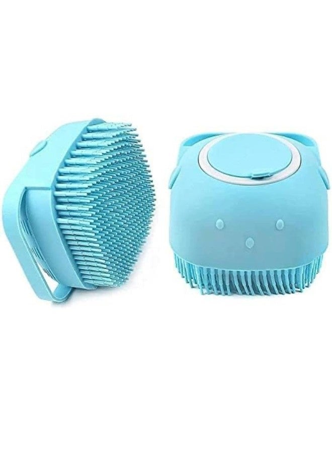 My Mini Beast Dog Bath Brush with Shampoo Dispenser, Body Scrubber and Tick Remover, Blue Silicone Pet Grooming Tool Brushes for Pet Puppy Dogs - Image 4