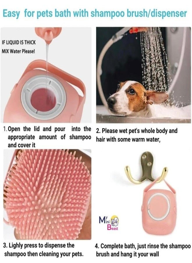 My Mini Beast Dog Bath Brush with Shampoo Dispenser, Body Scrubber and Tick Remover, Blue Silicone Pet Grooming Tool Brushes for Pet Puppy Dogs - Image 5