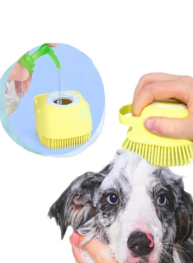 My Mini Beast Dog Bath Brush with Shampoo Dispenser, Body Scrubber and Tick Remover, Blue Silicone Pet Grooming Tool Brushes for Pet Puppy Dogs - Image 3