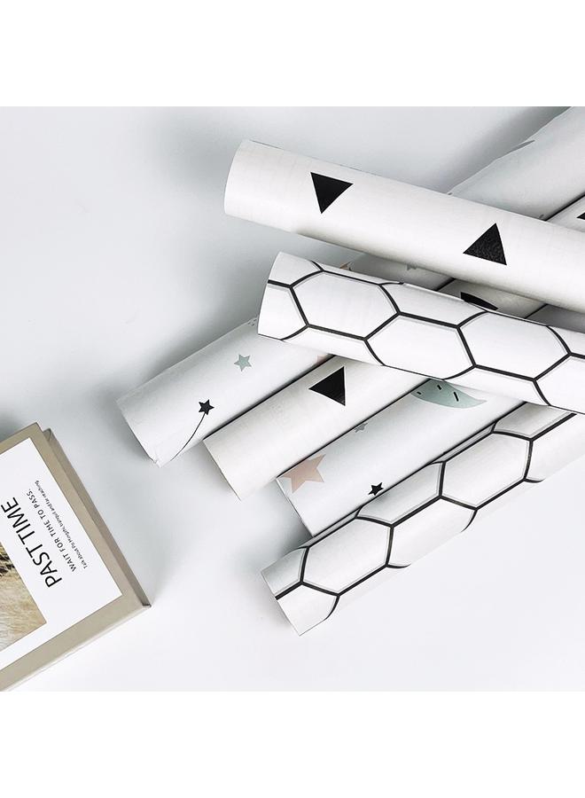 Bluejw Free Shipping Cute Cartoon Self-adhesive Wallpaper White Wallpaper Bedroom Kindergarten Desktop Cabinet Renovated Star Stickers - Image 2