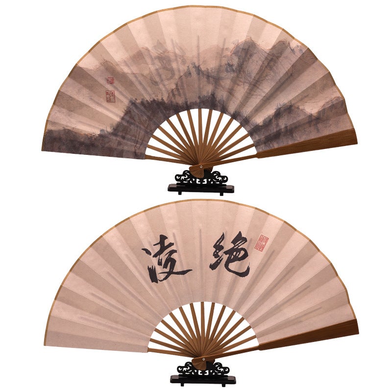 10-inch Chinese Style Mens Folding Fan Ling.